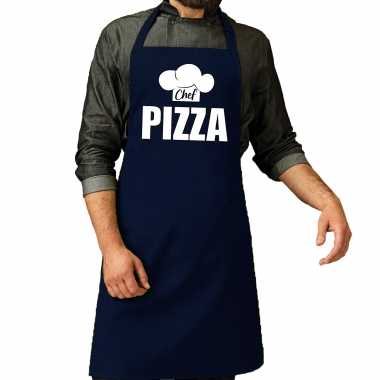 Chef pizza keukenschort / keukenschort navy heren