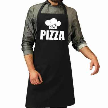 Chef pizza keukenschort / keukenschort zwart heren