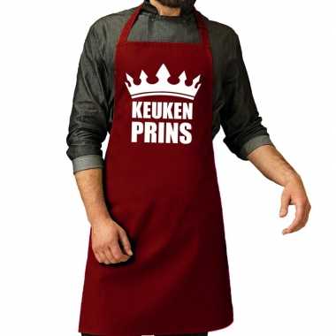 Keuken prins barbeque keukenschort / keukenschort bordeaux rood h