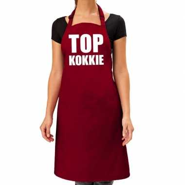 Top kokkie barbeque keukenschort / keukenschort bordeaux rood dames