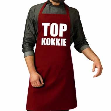 Top kokkie barbeque keukenschort / keukenschort bordeaux rood her