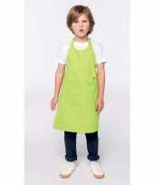 Basic kinderkeukenschort lime groen