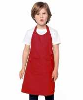 Basic kinderkeukenschort rood