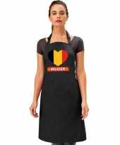 Belgie hart vlag barbecuekeukenschort keukenschort zwart volwassenen