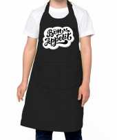 Bon appetit keukenschort zwart kinderen