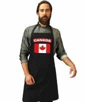 Canada vlag barbecuekeukenschort keukenschort zwart volwassenen