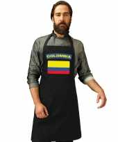 Colombia vlag barbecuekeukenschort keukenschort zwart volwassenen