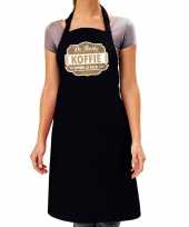 De beste koffie keukenschort zwart dames