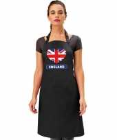 Engeland hart vlag barbecuekeukenschort keukenschort zwart