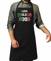 I love italian food barbecue keuken keukenschort zwart heren