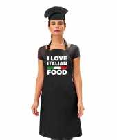 I love italian food keukenschort dames