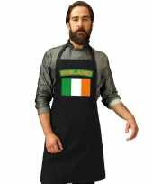 Ierland vlag barbecuekeukenschort keukenschort zwart volwassenen