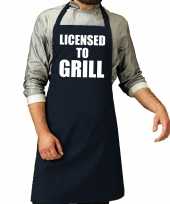 Licensed to grill barbecuekeukenschort heren navy