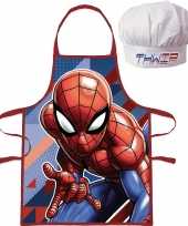 Marvel spiderman keukenschort koksmuts kinderen