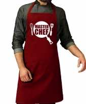 Master chef barbeque keukenschort keukenschort bordeaux rood heren
