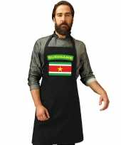 Suriname vlag barbecuekeukenschort keukenschort zwart volwassenen