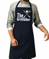 The grillfather barbecue bbq keukenschort navy blauw heren