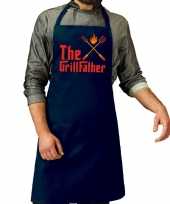 The grillfather barbecue keukenschort keukenschort navy heren