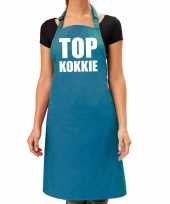 Top kokkie barbeque keukenschort keukenschort turquoise blauw dames